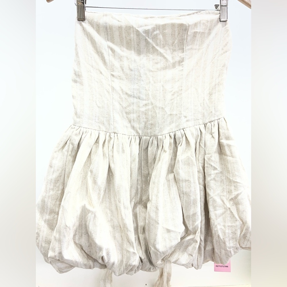 PrettyLittleThing Cream Mini‎ Bubble Dress